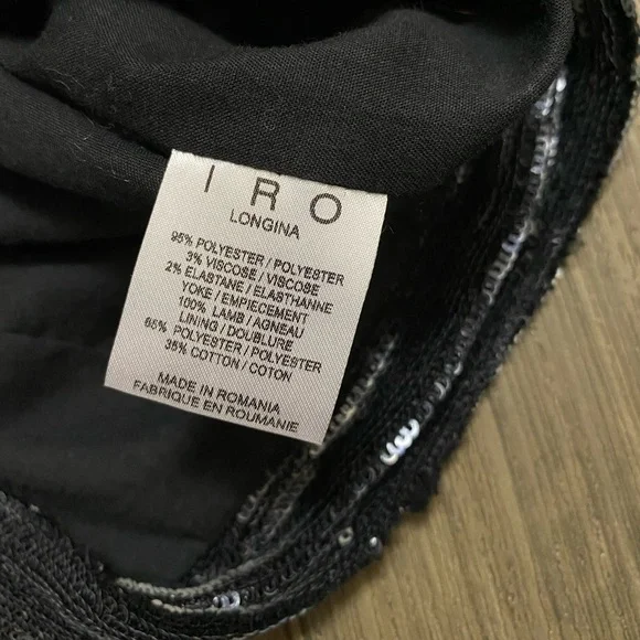 IRO Longina Sequin Jacket Charcoal Size 1 Small - Picture 12 of 16